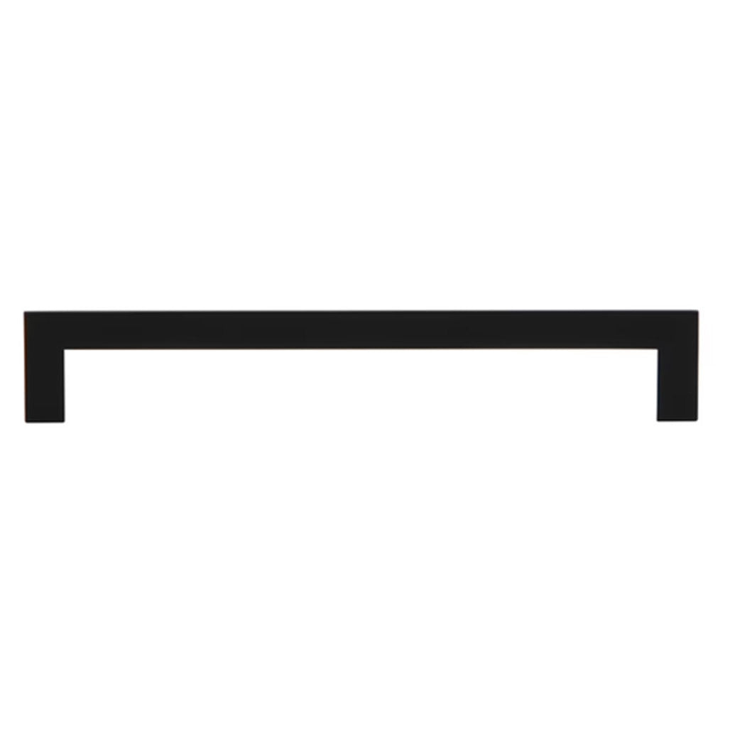 Side View of a Matte Black 160mm Square Handle Cabinet Pull from Amerfit Hardware A2060-160MB