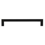 Side View of a Matte Black 160mm Square Handle Cabinet Pull from Amerfit Hardware A2060-160MB