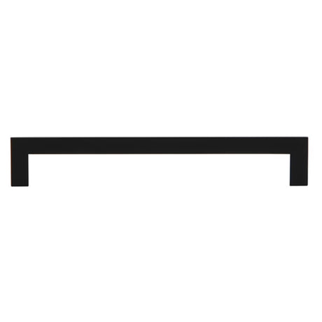 Side View of a Matte Black 160mm Square Handle Cabinet Pull from Amerfit Hardware A2060-160MB