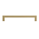 Side View of a Satin Brass 160mm Square Handle Cabinet Pull from Amerfit Hardware A2060-160SB