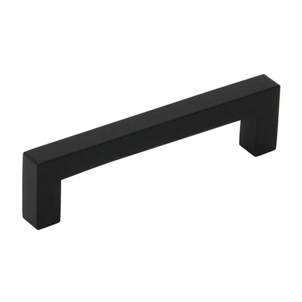 Main View of a Matte Black 96mm Square Handle Cabinet Pull from Amerfit Hardware A2060-96MB