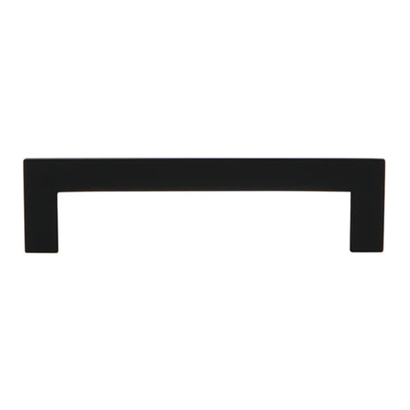 Side View of a Matte Black 96mm Square Handle Cabinet Pull from Amerfit Hardware A2060-96MB