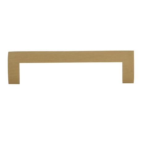 Side View of a Satin Brass 96mm Square Handle Cabinet Pull from Amerfit Hardware A2060-96SB