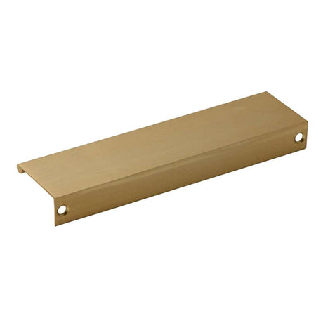 Back View of a Satin Brass 170mm Edge Cabinet Pull from Amerfit Hardware P1001-170SB