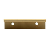 Front View of a Satin Brass 75mm Edge Cabinet Pull from Amerfit Hardware P1001-75SB