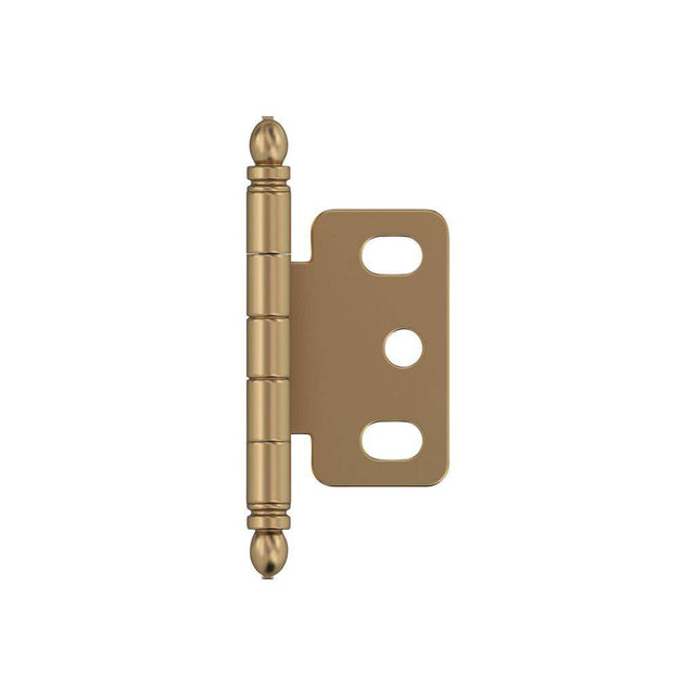 AMEROCK 3/4" Door Thick Full Inset Partial Wrap Cabinet Hinge in Champagne Bronze PK3180TBCZ Front View