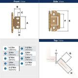 AMEROCK 3/4" Door Thick Full Inset Partial Wrap Cabinet Hinge in Champagne Bronze PK3180TBCZ Specs