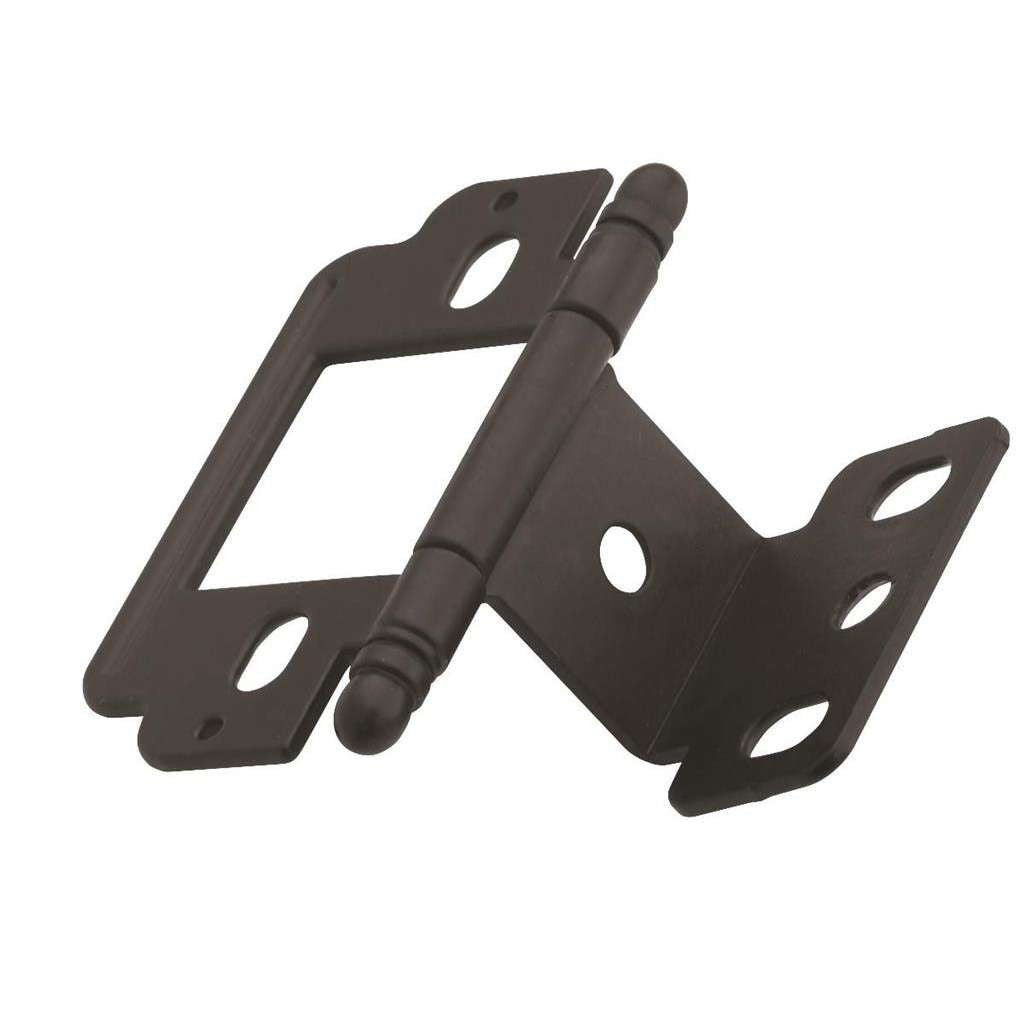 AMEROCK 3/4" Door Thick Full Inset Partial Wrap Cabinet Hinge in Flat Black PK3180TBFB Open Angle