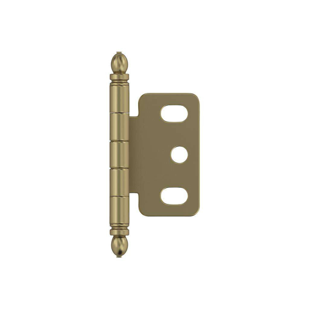 AMEROCK 3/4" Door Thick Full Inset Partial Wrap Cabinet Hinge in Golden Champagne PK3180TBBBZ Front View