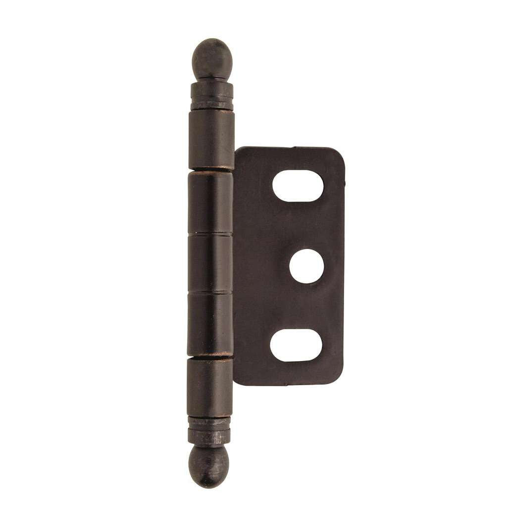 AMEROCK 3/4" Door Thick Full Inset Partial Wrap Cabinet Hinge in Oil Rubbed Bronze PK3180TBORB Front View