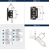 AMEROCK 3/4" Door Thick Full Inset Partial Wrap Cabinet Hinge in Oil Rubbed Bronze PK3180TBORB Specs