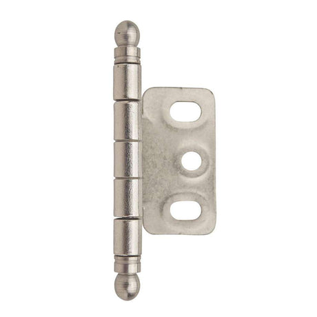 AMEROCK 3/4" Door Thick Full Inset Partial Wrap Cabinet Hinge in Satin Nickel PK3180TBG10 Front View