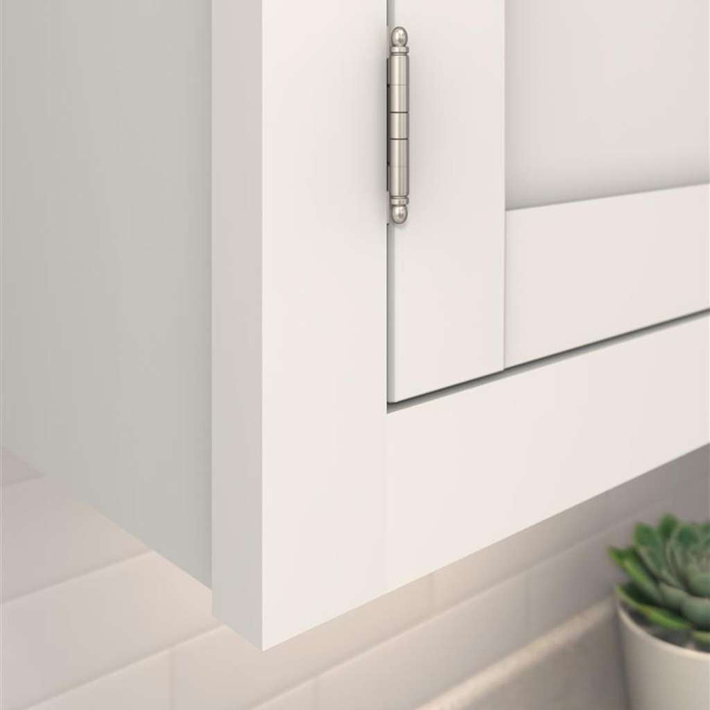 AMEROCK 3/4" Door Thick Full Inset Partial Wrap Cabinet Hinge in Satin Nickel PK3180TBG10 Mounted