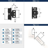 AMEROCK 3/4" Door Thick Full Inset Full Wrap Cabinet Hinge with Ball Ends in Flat Black PK3175TBFB Specs