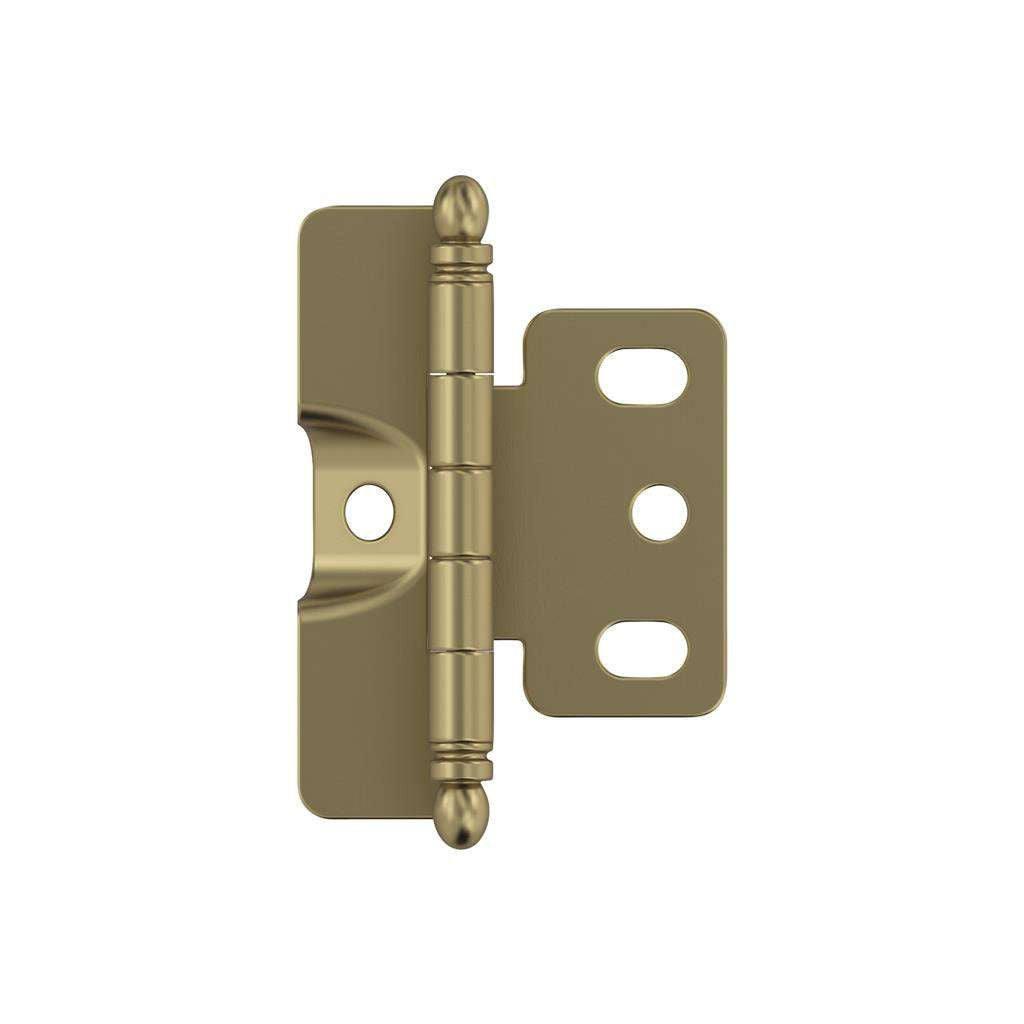 AMEROCK 3/4" Door Thick Full Inset Full Wrap Cabinet Hinge with Ball Ends in Golden Champagne PK3175TBBBZ Front View