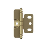 AMEROCK 3/4" Door Thick Full Inset Full Wrap Cabinet Hinge with Ball Ends in Golden Champagne PK3175TBBBZ Front View