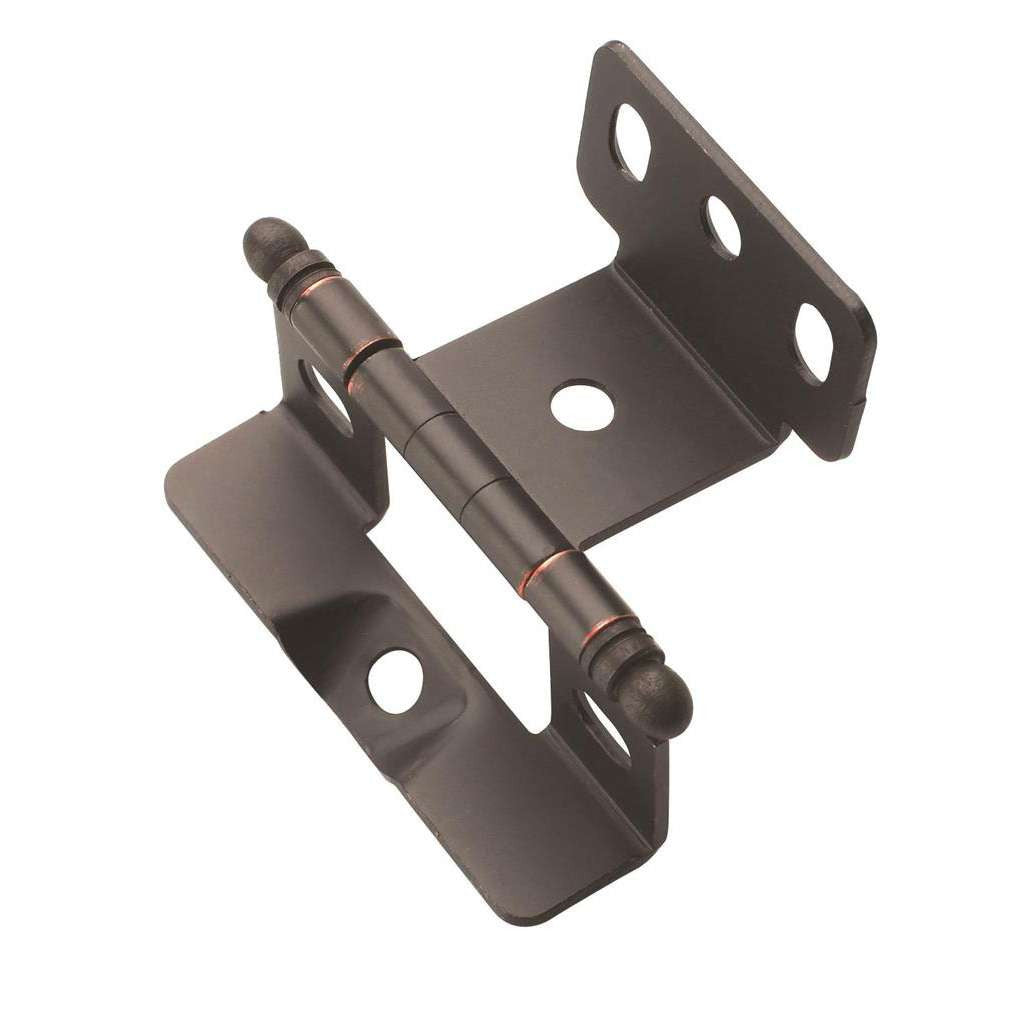AMEROCK 3/4" Door Thick Full Inset Full Wrap Cabinet Hinge with Ball Ends in Oil Rubbed Bronze PK3175TBORB Open Angle