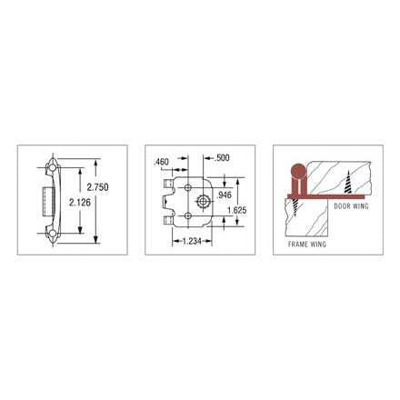 AMEROCK Face Mount Self Closing Variable Overlay Cabinet Hinge (pair) in Nickel CM713914 Specs