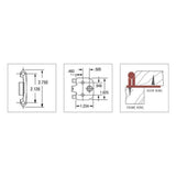 Technical Drawings of a Polished Brass Variable Flush Overlay Face Mount Cabinet Hinge from Amerock 7139-3