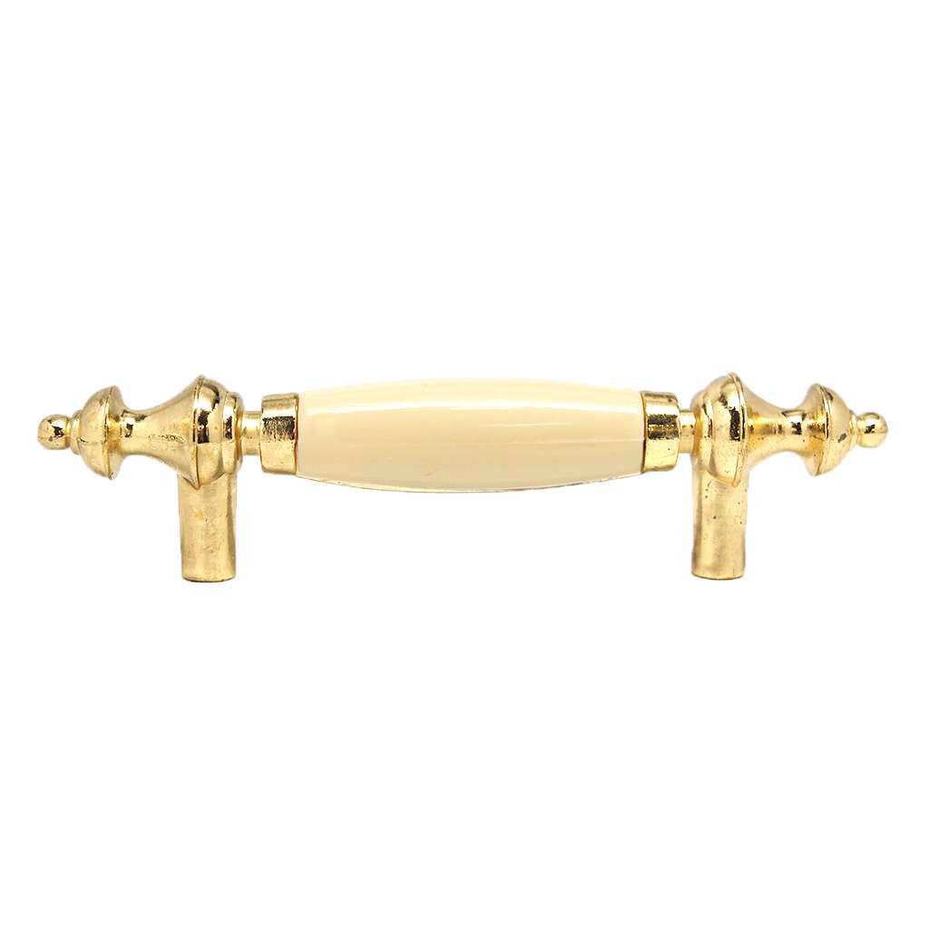 AMEROCK Allison 3" Centers Handle Pull in Polished Brass with Almond Insert 247APB Side View