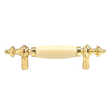 AMEROCK Allison 3" Centers Handle Pull in Polished Brass with Almond Insert 247APB Side View