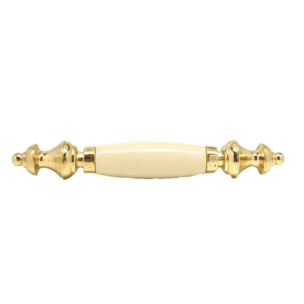 AMEROCK Allison 3" Centers Handle Pull in Polished Brass with Almond Insert 247APB Top View