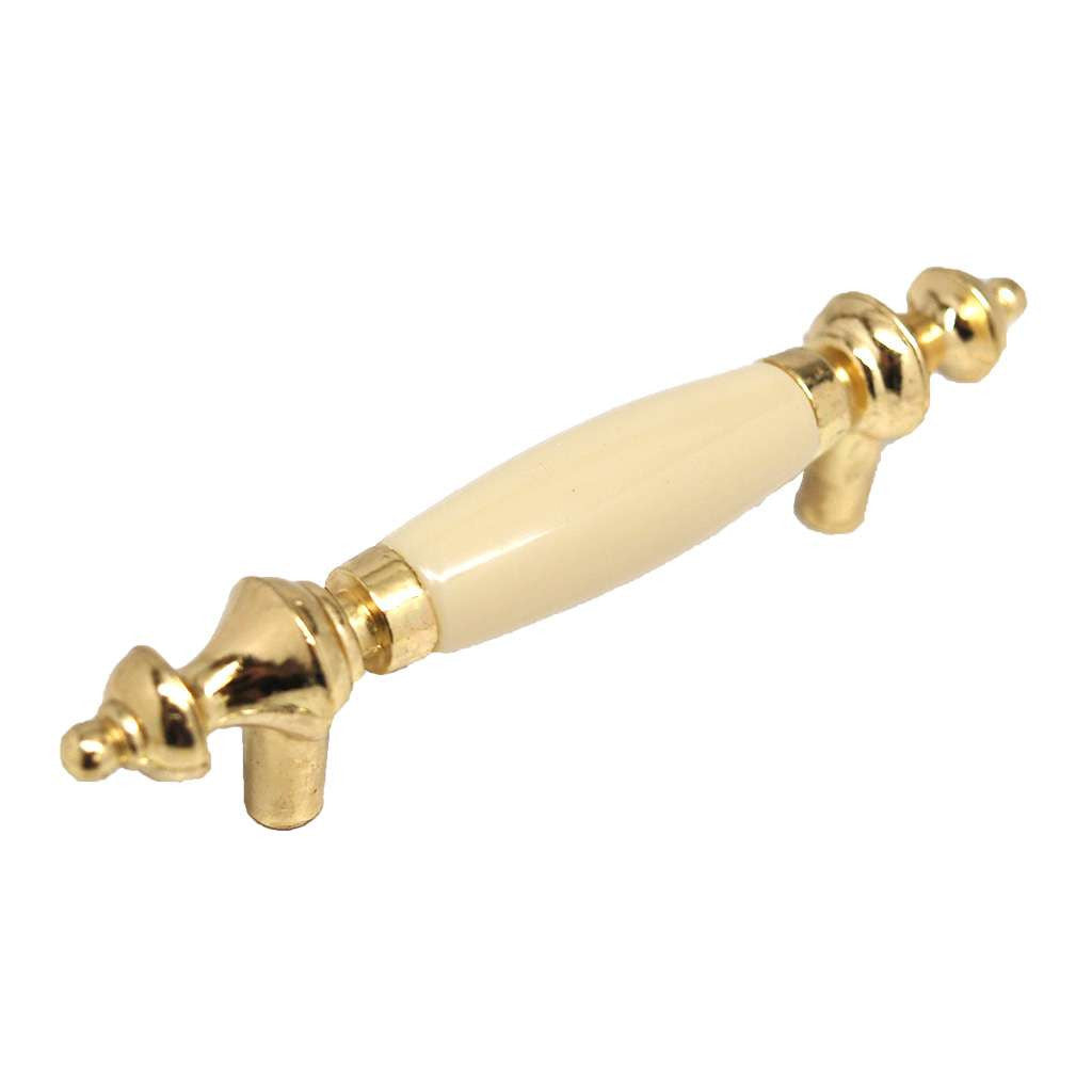 AMEROCK Allison 3" Centers Handle Pull in Polished Brass with Almond Insert 247APB