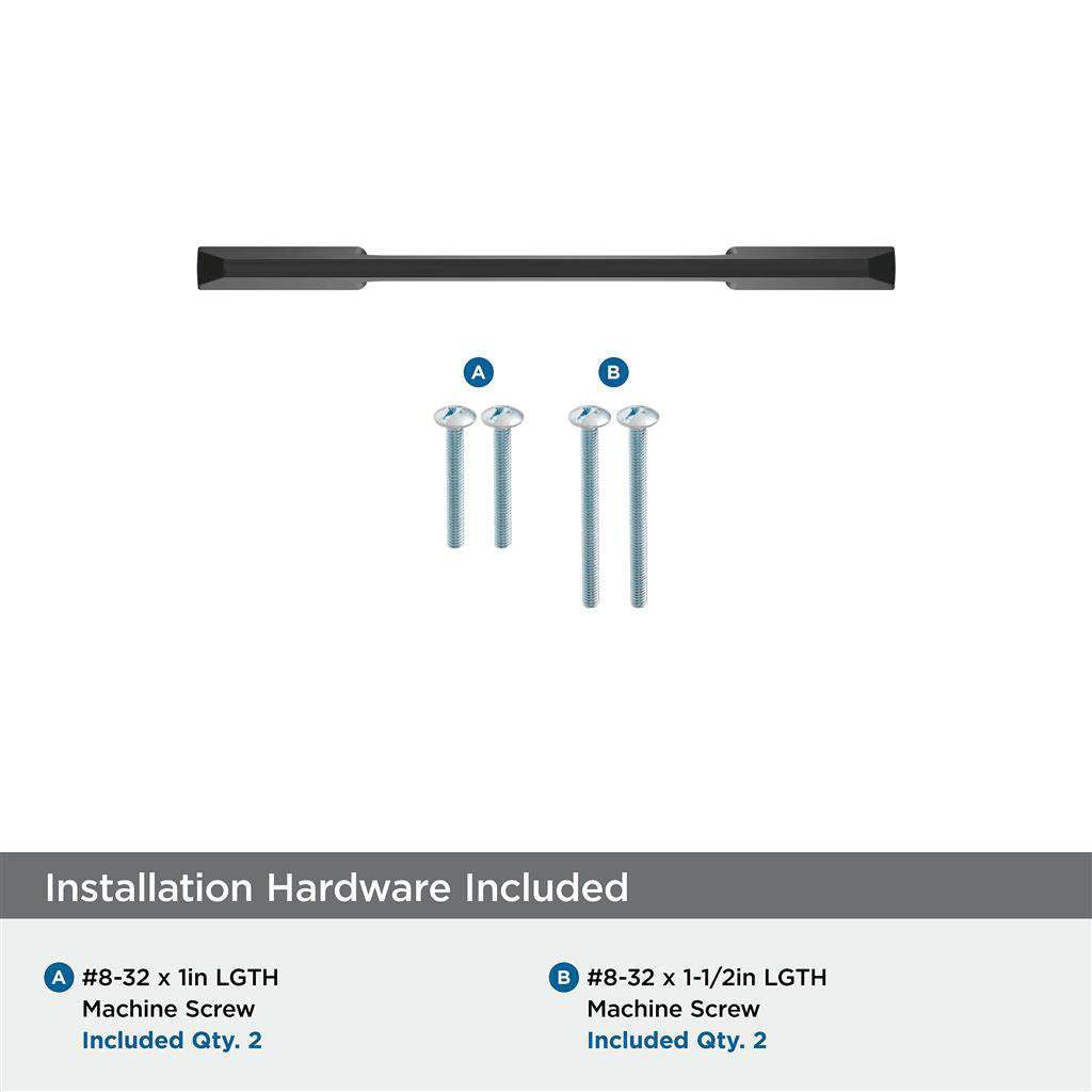 AMEROCK Angle Cabinet Handle Pull in Matte Black 3" BP37299MB Installation Hardware