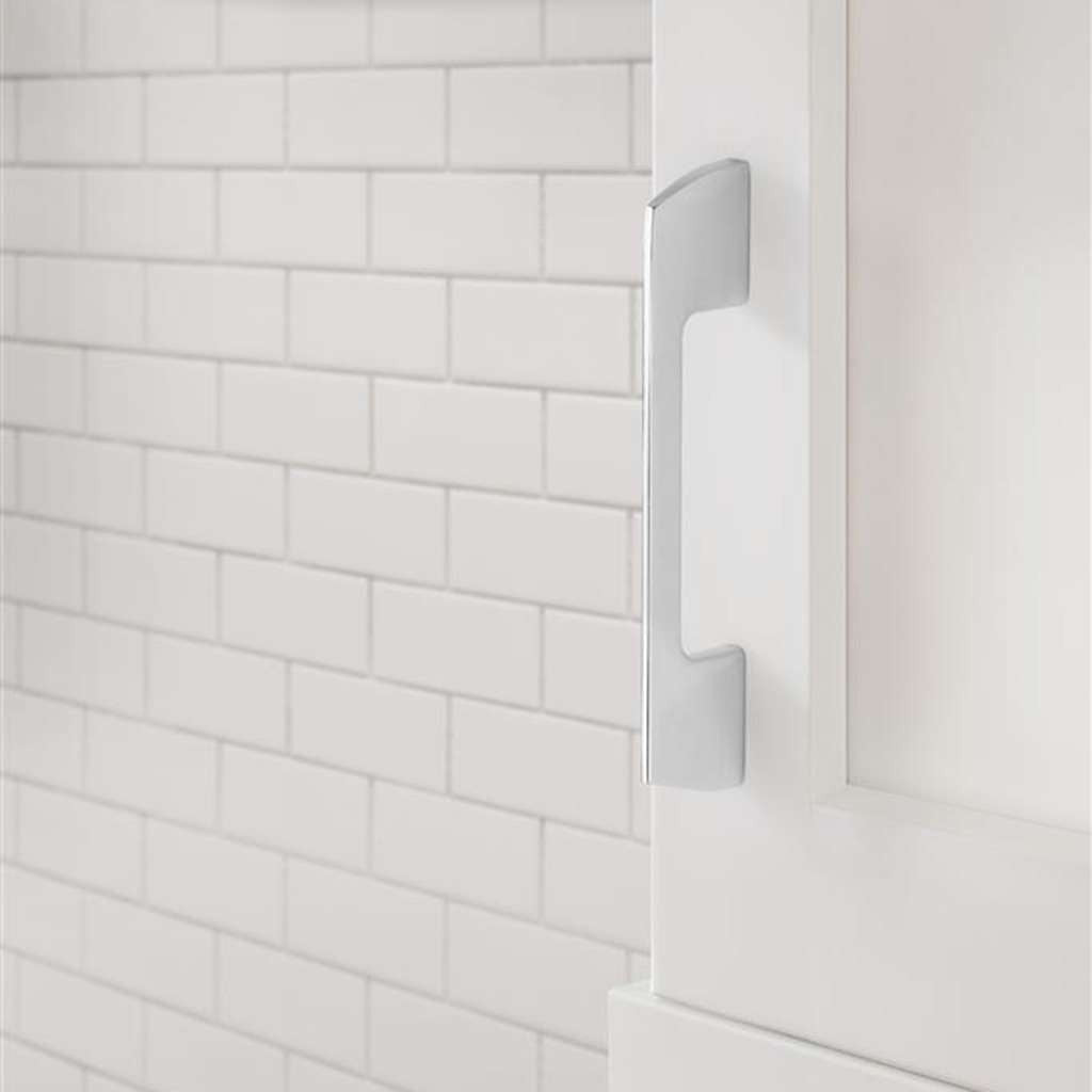 AMEROCK Angle Cabinet Handle Pull in Polished Chrome 96mm BP3730026 Mounted