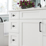 Amerock Blackrock Handle Pull in Black Bronze 128mm BP55277BBR in White Bathroom