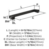 Amerock Blackrock Handle Pull in Black Bronze 203mm BP55282BBR Specs