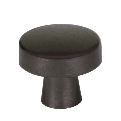 Amerock Blackrock Round Cabinet Knob in Black Bronze 1-1/4" Diameter BP55270BBR on White Background