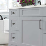 Amerock Blackrock Round Cabinet Knob in Black Bronze 1-1/4" Diameter BP55270BBR in Gray Bathroom