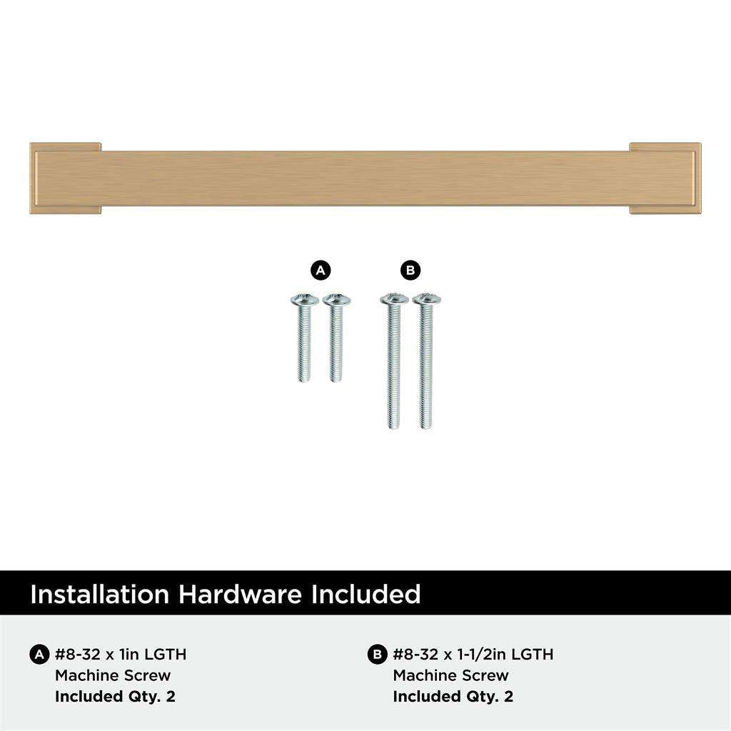 AMEROCK Bridgeport Cabinet Handle Pull in Champagne Bronze 128mm BP37032CZ Installation Hardware