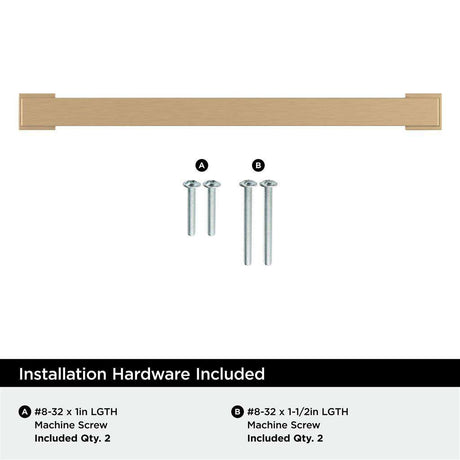 AMEROCK Bridgeport Cabinet Handle Pull in Champagne Bronze 160mm BP37033CZ Installation Hardware