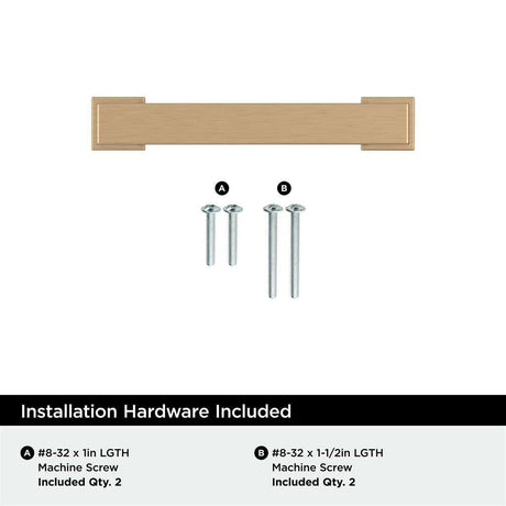 AMEROCK Bridgeport Cabinet Handle Pull in Champagne Bronze 3" BP37030CZ Installation Hardware