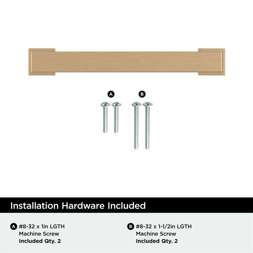 AMEROCK Bridgeport Cabinet Handle Pull in Champagne Bronze 96mm BP37031CZ Installation Hardware