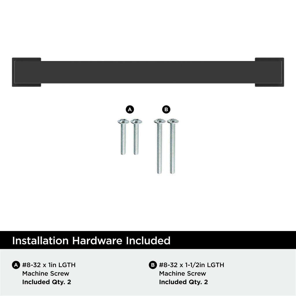 AMEROCK Bridgeport Cabinet Handle Pull in Matte Black 128mm BP37032MB Installation Hardware