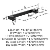 AMEROCK Bridgeport Cabinet Handle Pull in Matte Black 128mm BP37032MB Specs