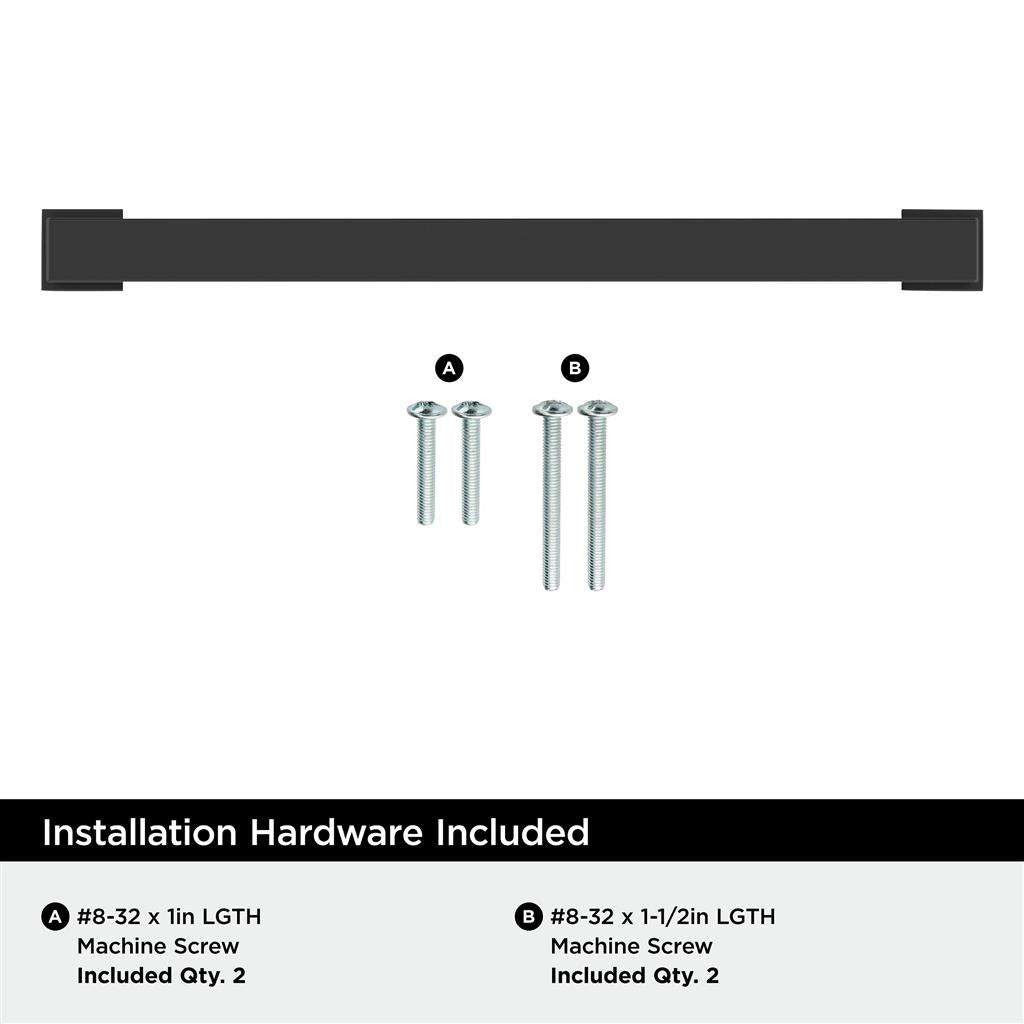 AMEROCK Bridgeport Cabinet Handle Pull in Matte Black 160mm BP37033MB Installation Hardware