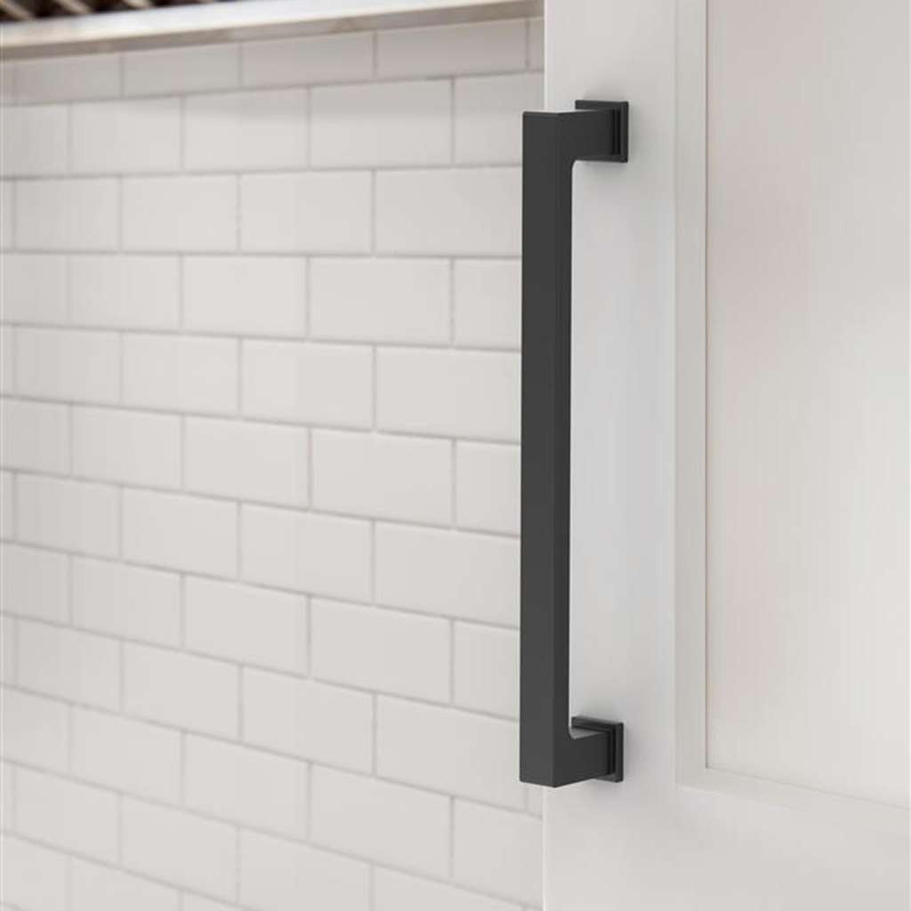 AMEROCK Bridgeport Cabinet Handle Pull in Matte Black 160mm BP37033MB Mounted