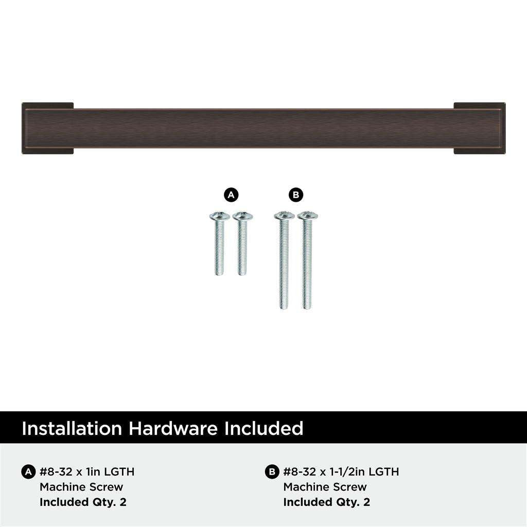 AMEROCK Bridgeport Cabinet Handle Pull in Oil Rubbed Bronze 128mm BP37032ORB Installation Hardware