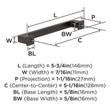 AMEROCK Bridgeport Cabinet Handle Pull in Oil Rubbed Bronze 128mm BP37032ORB Specs