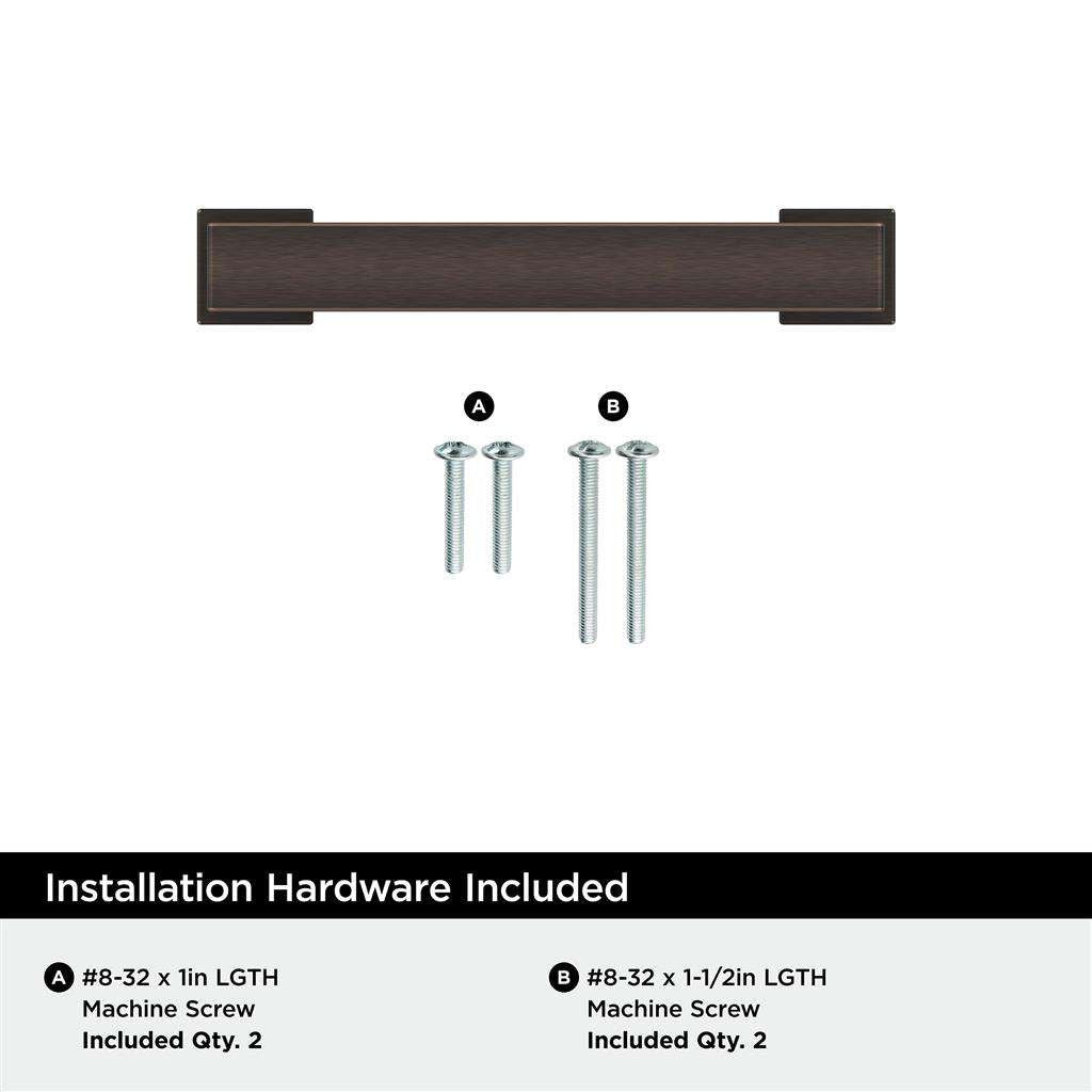 AMEROCK Bridgeport Cabinet Handle Pull in Oil Rubbed Bronze 3" BP37030ORB Installation Hardware