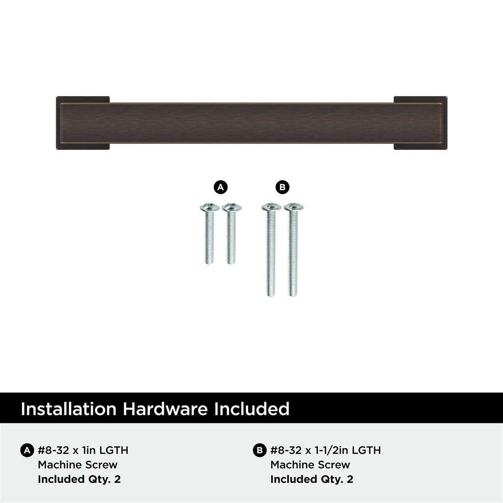 AMEROCK Bridgeport Cabinet Handle Pull in Oil Rubbed Bronze 96mm BP37031ORB Installation Hardware