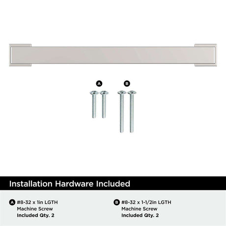AMEROCK Bridgeport Cabinet Handle Pull in Polished Chrome 128mm BP3703226 Installation Hardware