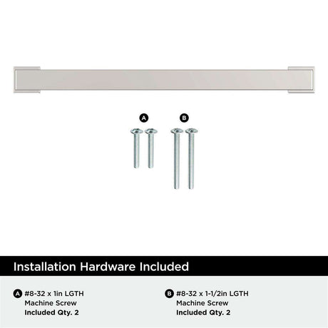 AMEROCK Bridgeport Cabinet Handle Pull in Polished Chrome 160mm BP3703326 Installation Hardware