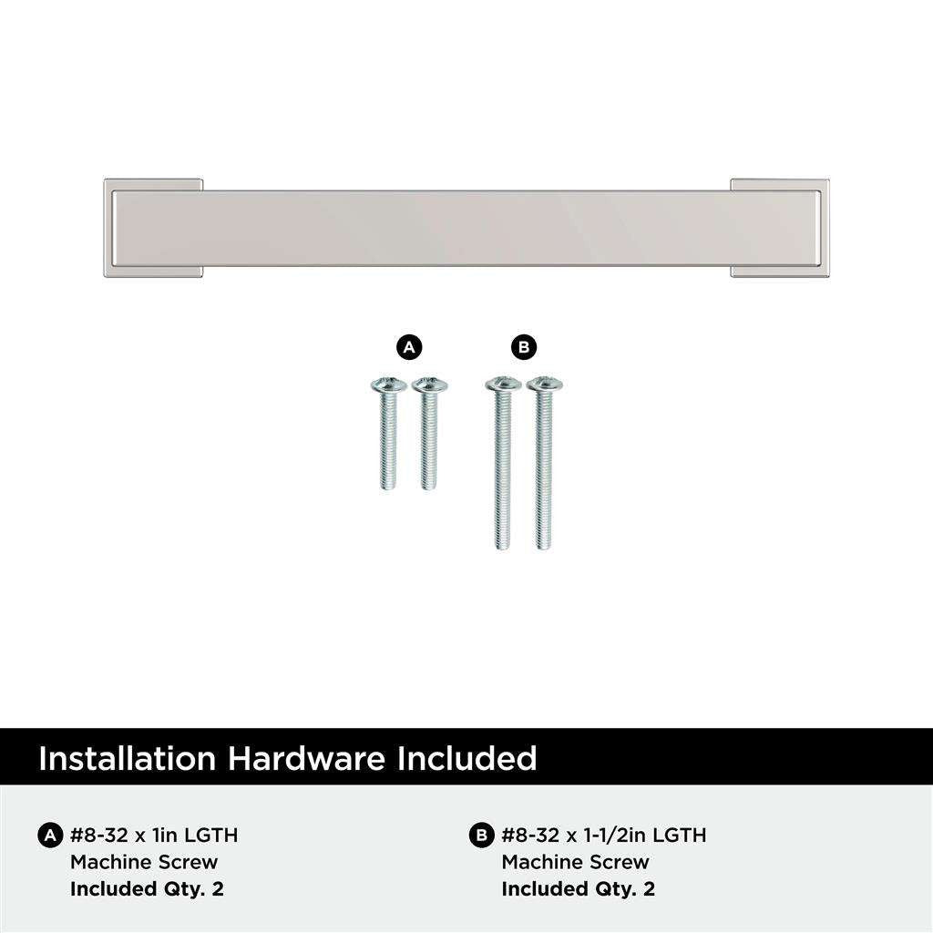 AMEROCK Bridgeport Cabinet Handle Pull in Polished Chrome 96mm BP3703126 Installation Hardware