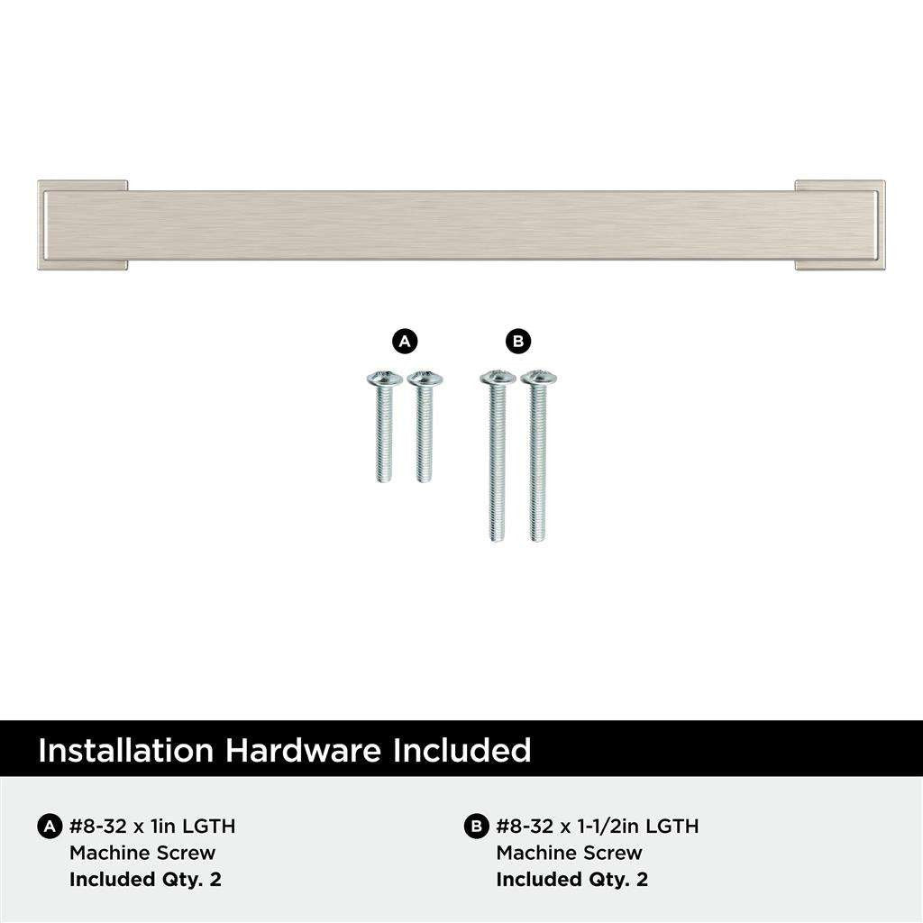 AMEROCK Bridgeport Cabinet Handle Pull in Satin Nickel 128mm BP37032G10 Installation Hardware