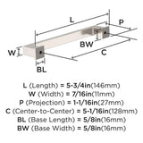 AMEROCK Bridgeport Cabinet Handle Pull in Satin Nickel 128mm BP37032G10 Specs